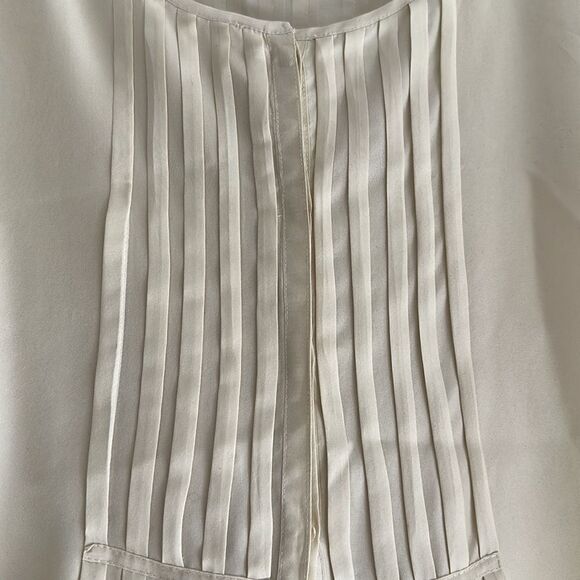 Calypso St. Barth Women’s Ivory Short Sleeve Silk Blouse - Picture 3 of 6